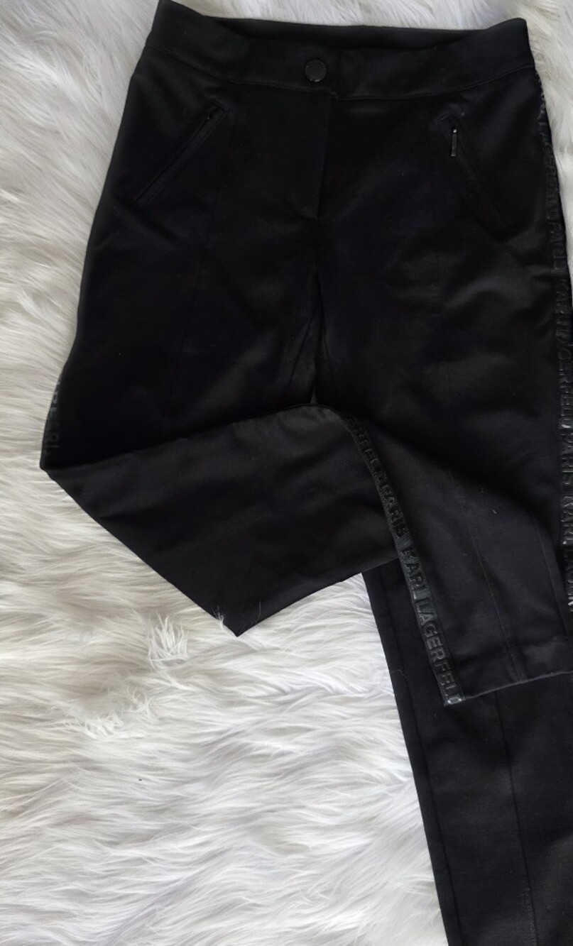 Karl Lagerfeld Kids Black Logo-Trim Leggings